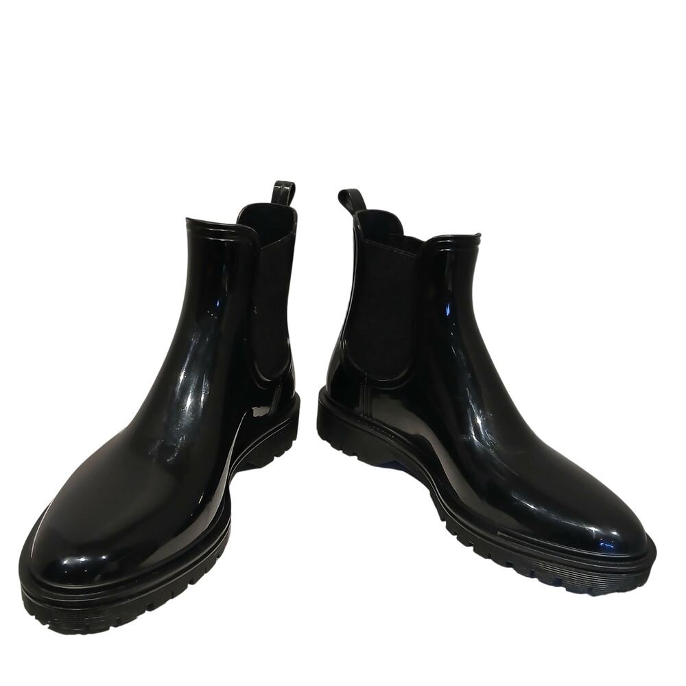 INC International Concept pull on Chelsea Style Black Short Rain Boots - 10